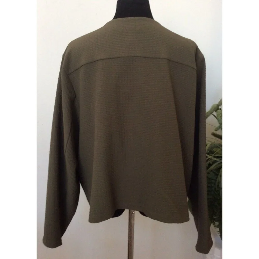 NWT Calvin Klein Women’s Green Polyester Blend Open Jacket Sz 3X, MSRP $129.50‎